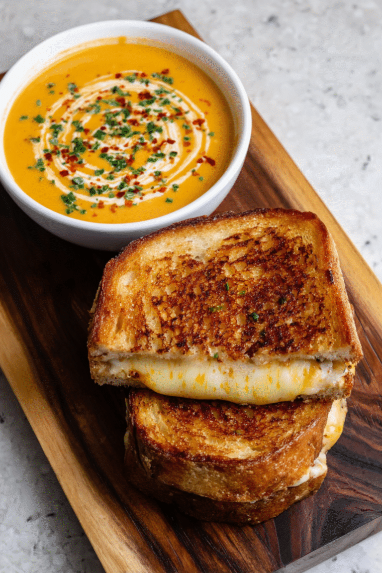 Butternut Squash Soup and Grilled Cheese