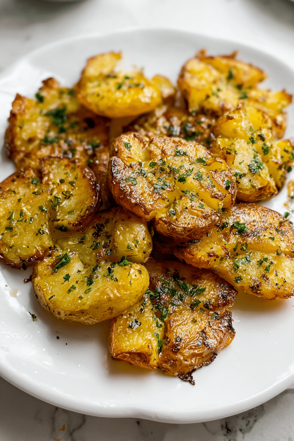 Herbs & Garlic Smashed Potatoes