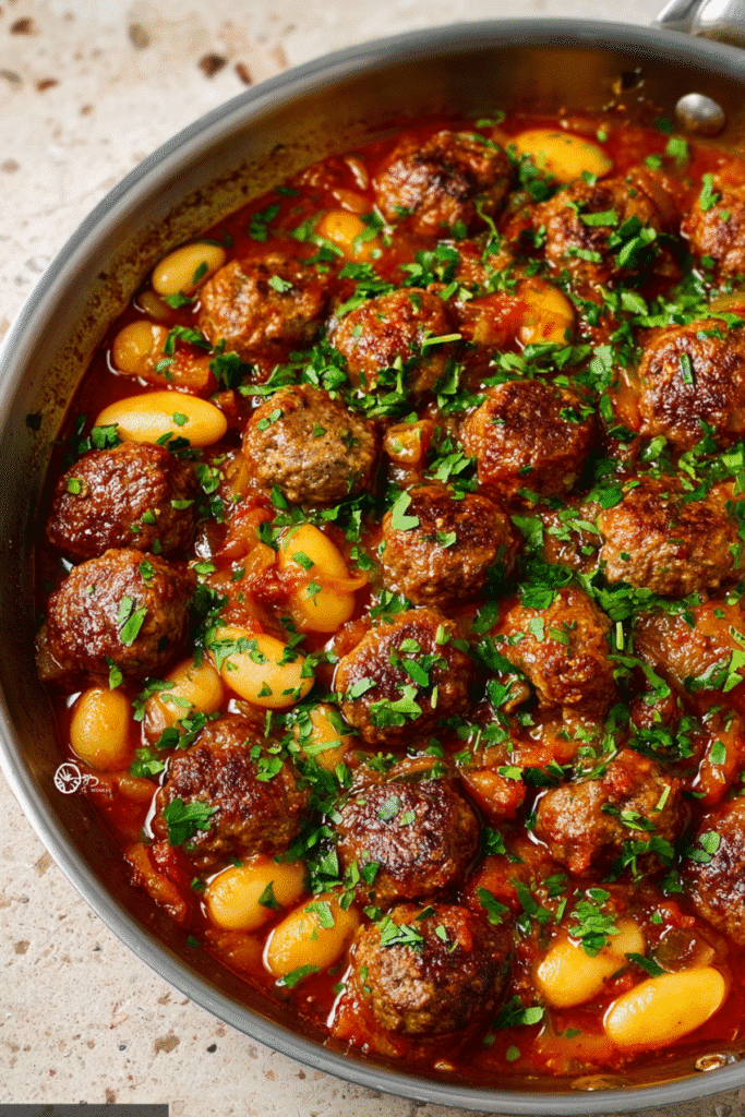 Spanish-Style Meatballs & Butter Bean Stew