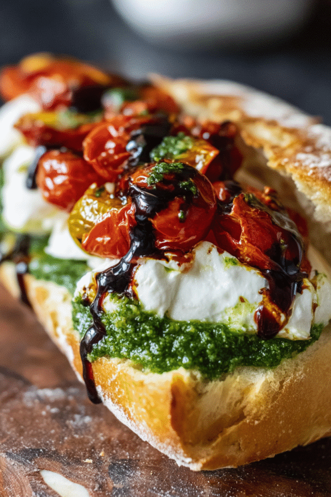 Burrata Caprese Sandwich with Cherry Tomato Confit