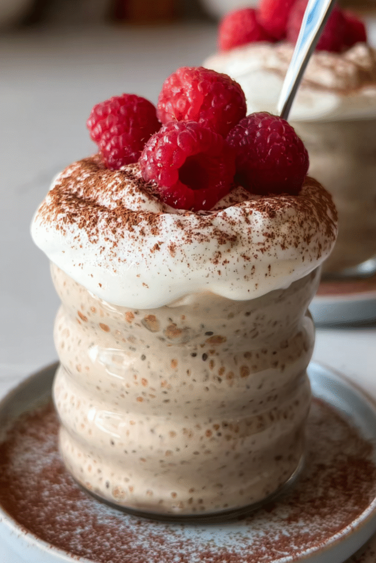 High-Protein Tiramisu Overnight Oats