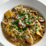 Mushroom Alfredo Lasagna Soup
