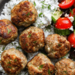 Greek Turkey Meatballs with Tzatziki