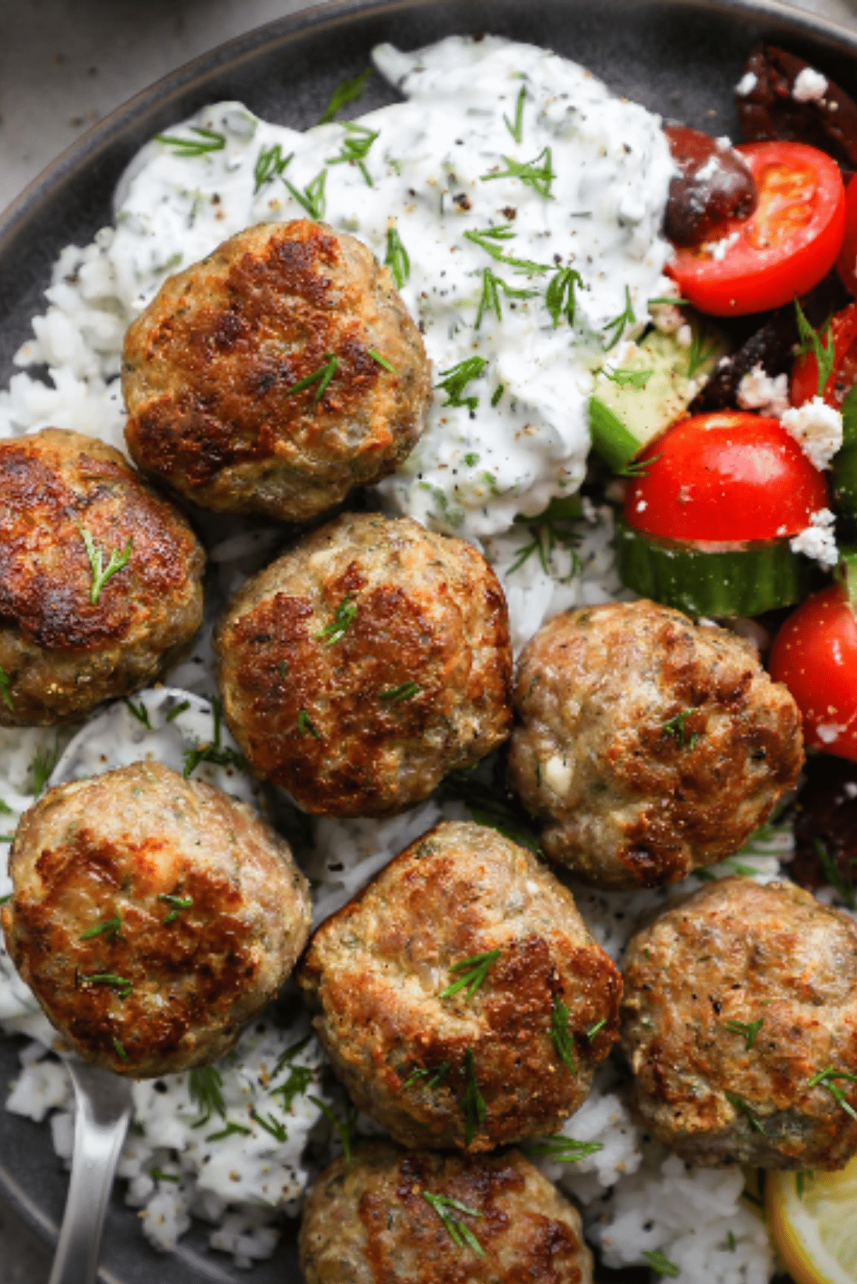 Greek Turkey Meatballs with Tzatziki