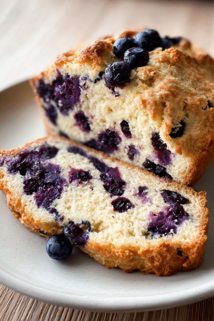 Blueberry Bread with Sparkling Water