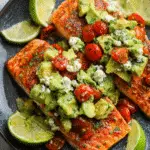 Baked Salmon with Avocado & Feta