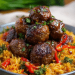 Hot Honey Cajun Meatballs & Broccolini & Cajun Rice