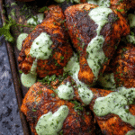 ROASTED PERUVIAN-STYLE CHICKEN with CREAMY GREEN SAUCE