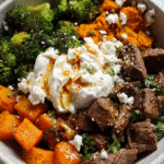 Hot Honey Cottage Cheese Sweet Potato Beef Bowl