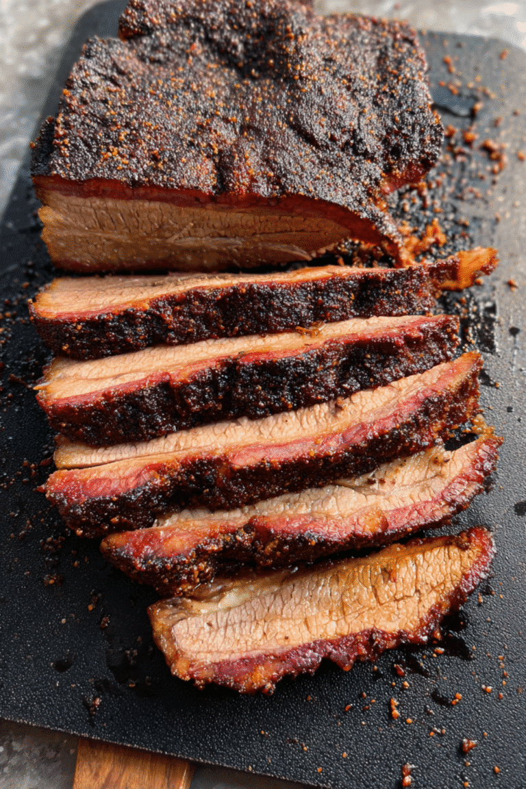 No Wrap Smoked Coffee Crusted Brisket