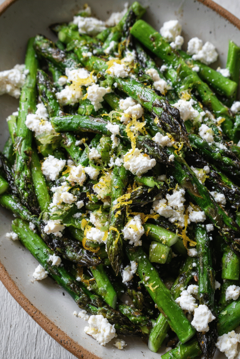 GRILLED ASPARAGUS SALAD with LEMON & FETA