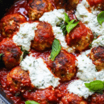ITALIAN CHICKEN MEATBALLS with HERBED RICOTTA