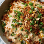 Chicken Crispy Rice Salad with Peanut Dressing