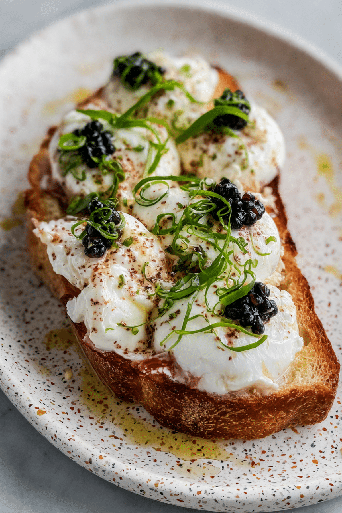 Balsamic Pearls Caprese Toast