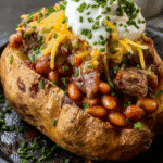 Steak Bite Loaded Baked Potatoes