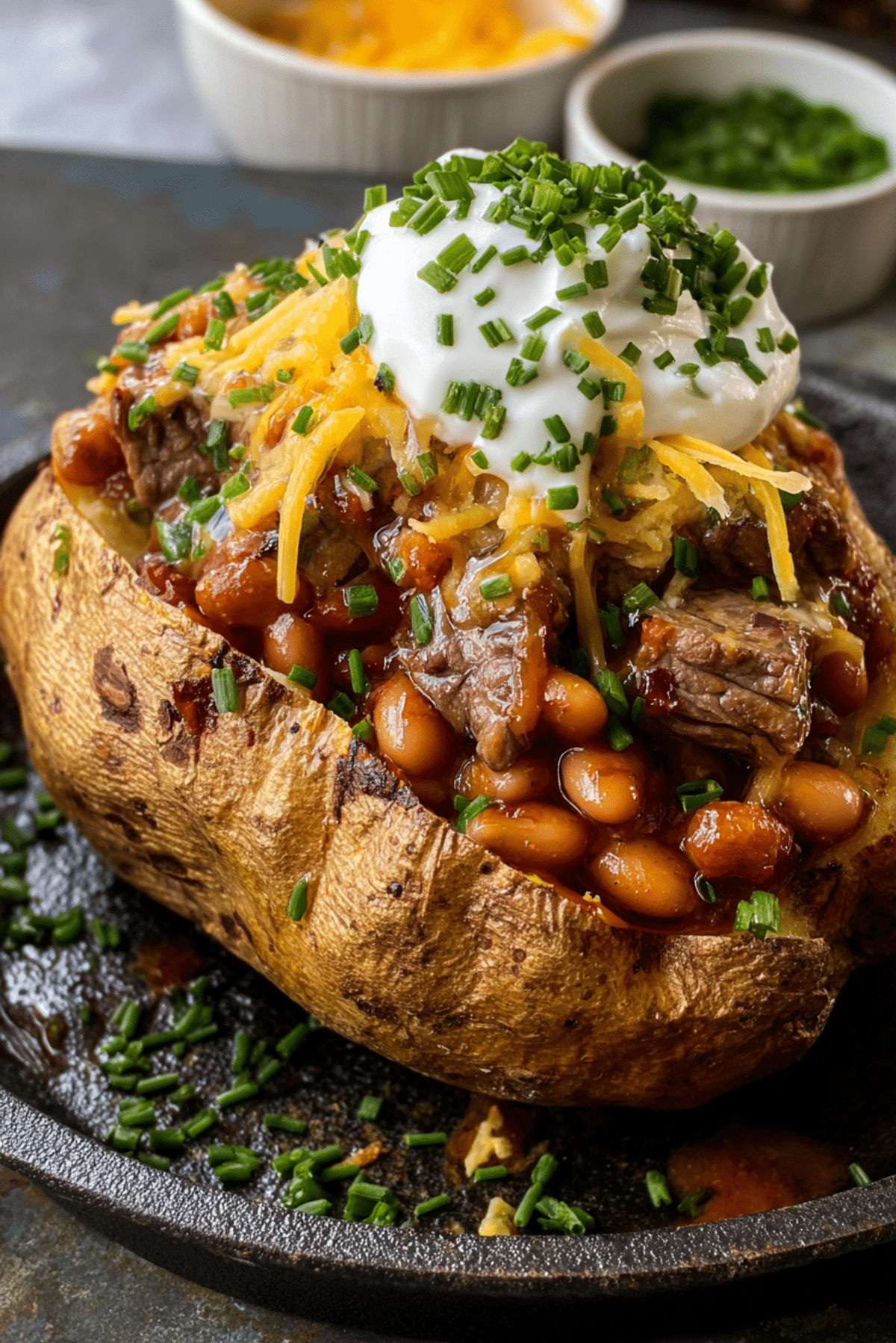 Steak Bite Loaded Baked Potatoes