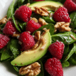 Spinach & Raspberry Salad with Avocado