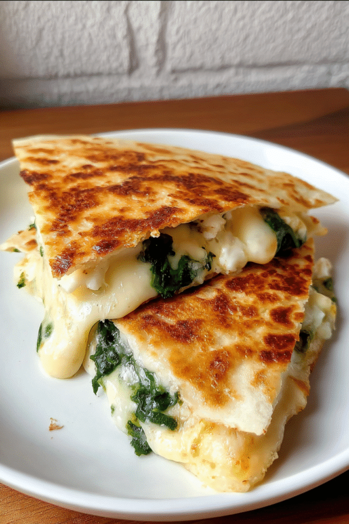 Spinach & Cheese Egg White Breakfast Quesadilla