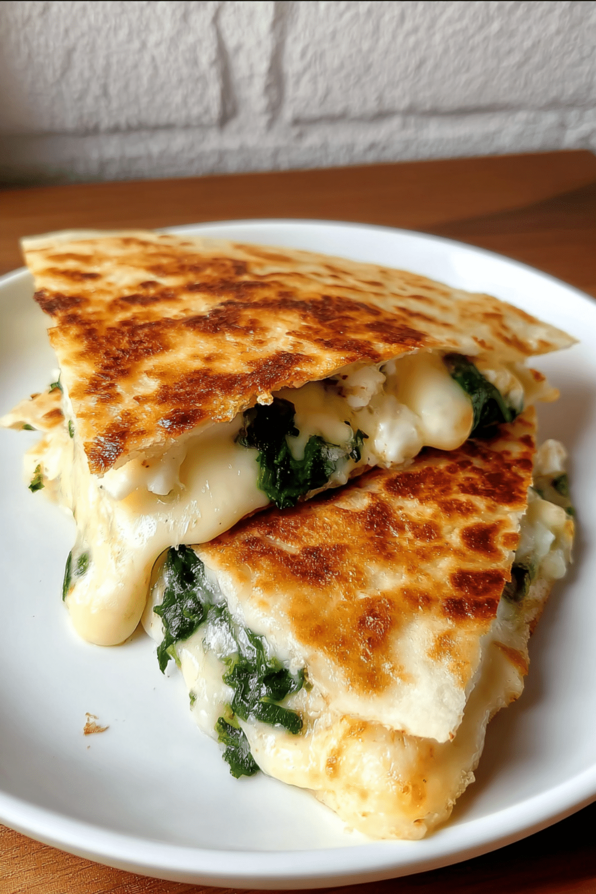 Spinach & Cheese Egg White Breakfast Quesadilla