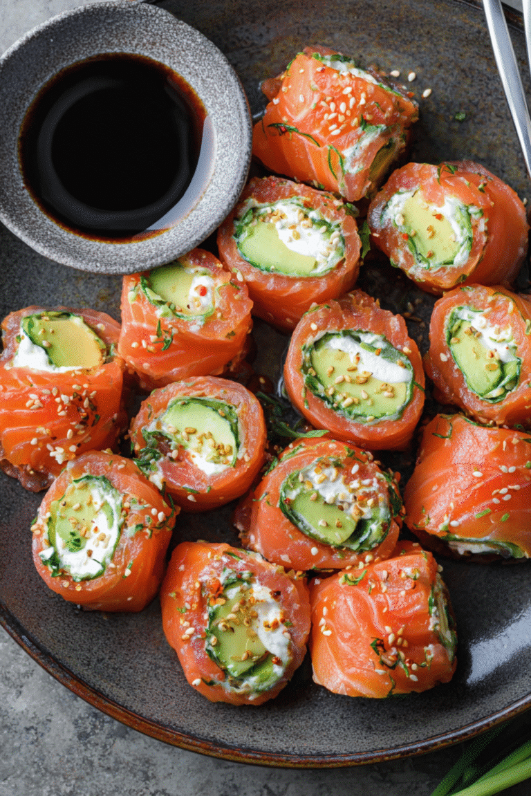 SMOKED SALMON ROLL UPS