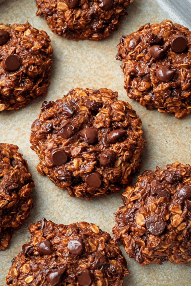 5-Ingredient Banana Oat Chocolate Cookies