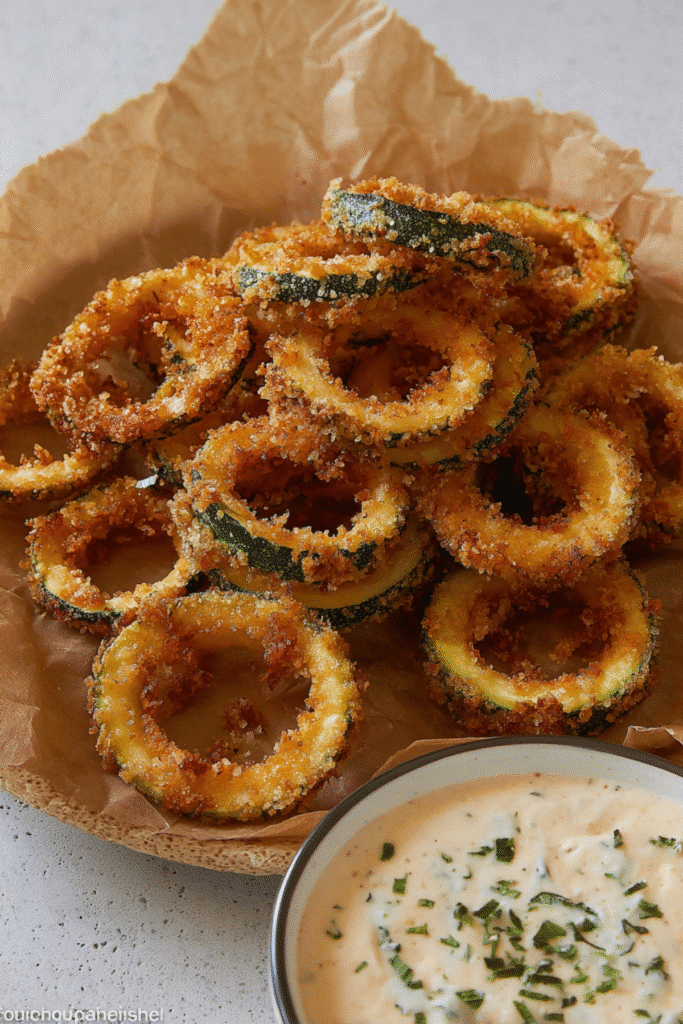 Crispy Zucchini Rings with Creamy Dip