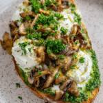 Pesto, Mushrooms & Burrata Toast