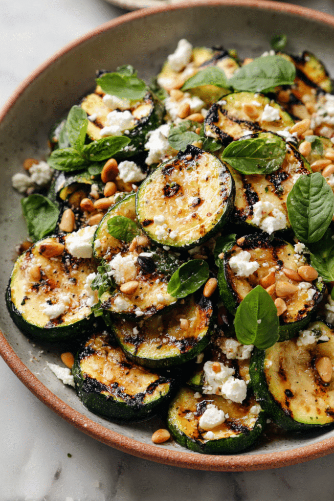 GRILLED ZUCCHINI WITH FETA & BASIL
