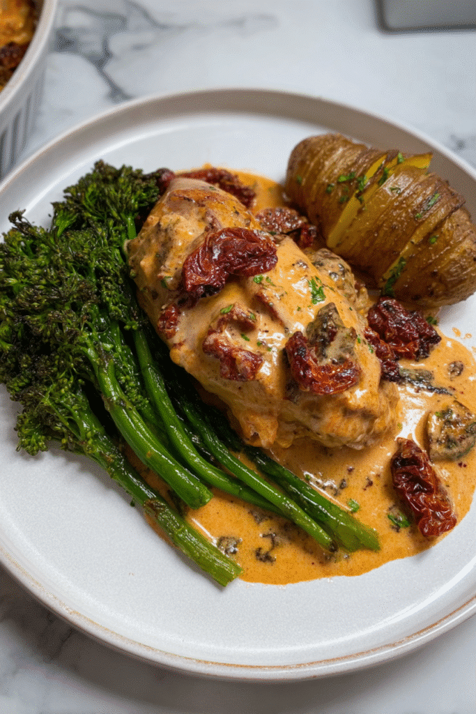 Creamy Baked Chicken & Chorizo