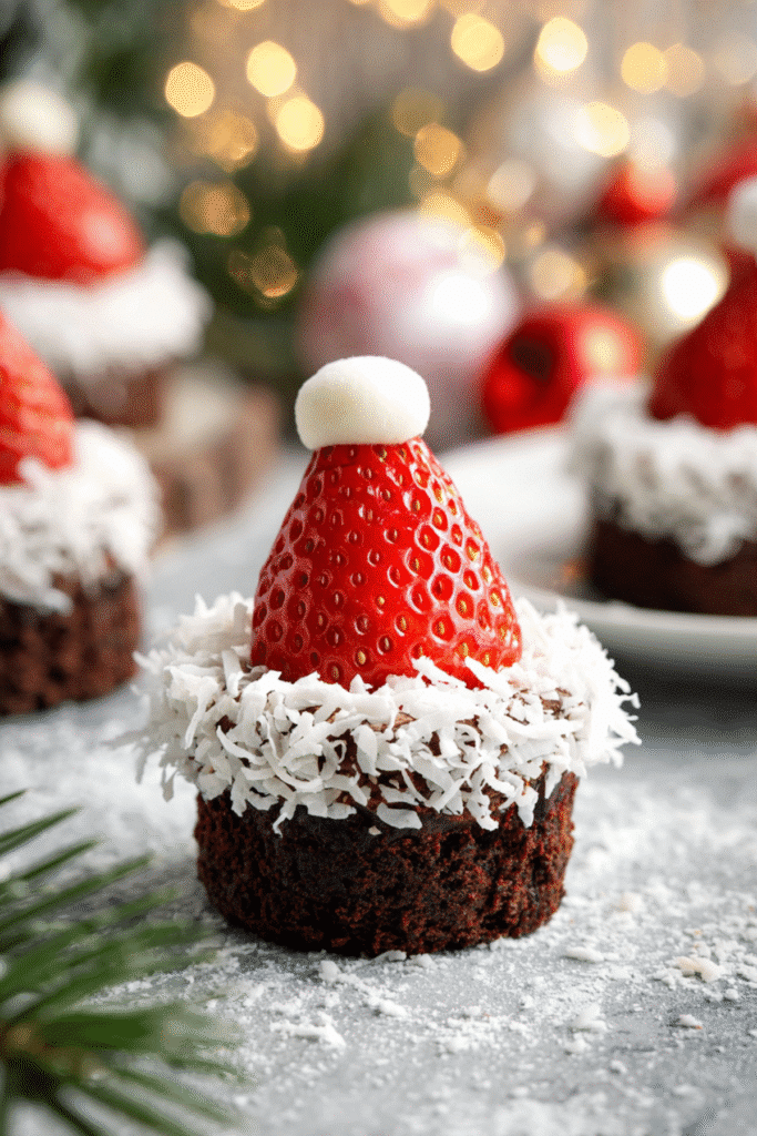 Santa Hat Brownies