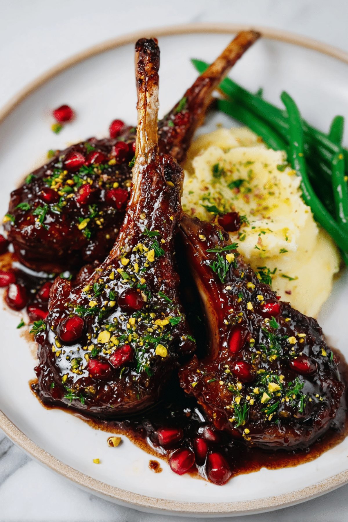Red Wine-Pomegranate Glazed Lamb Chops