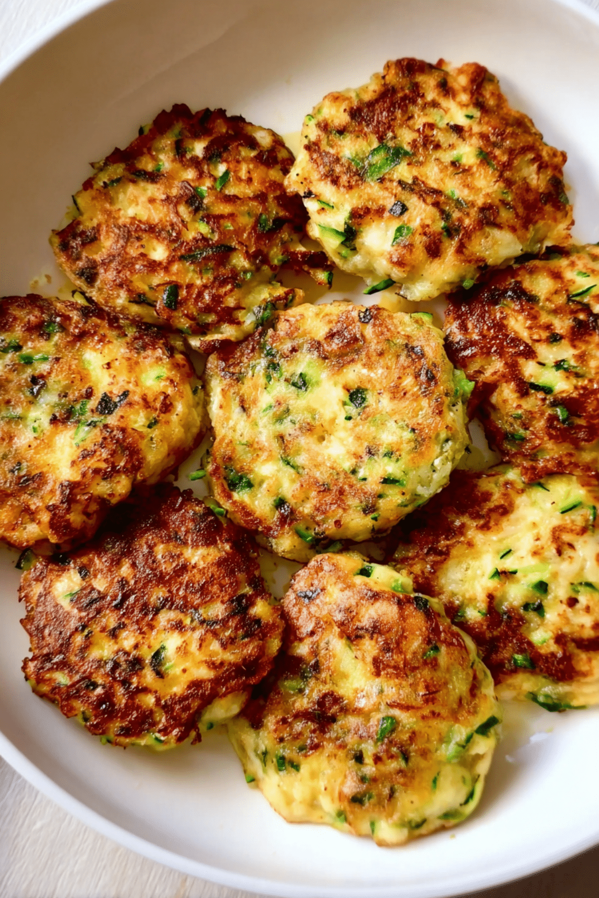Cheesy Zucchini Chicken Fritters