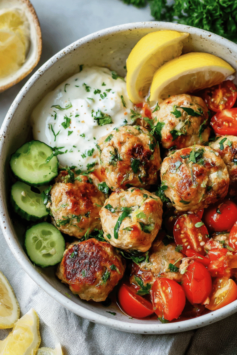 Mediterranean Chicken Meatballs Recipe