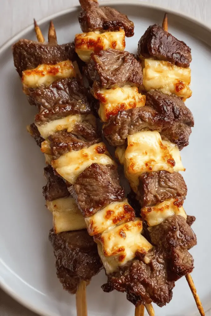 Cheesy Beef Skewers