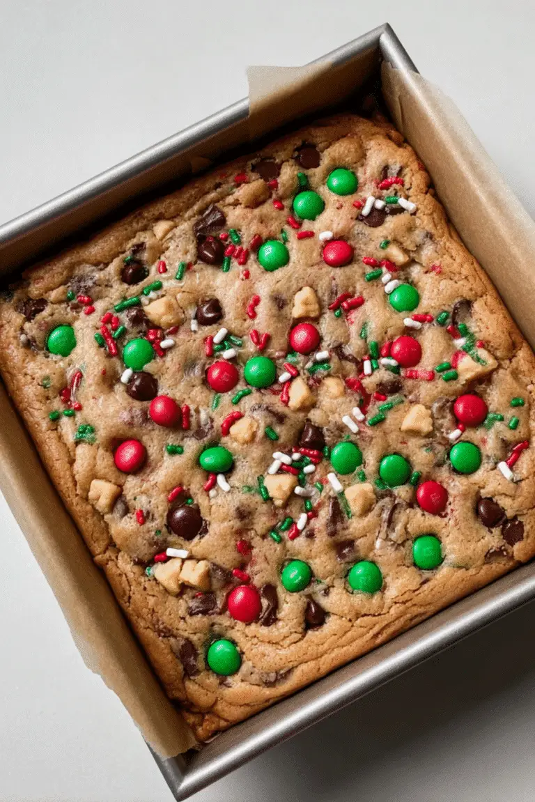 Holiday Edition Chocolate Chip Cookie Dough Bars