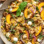 Peach & Basil Chicken Orzo Salad