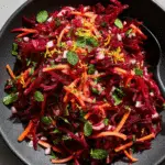 Fresh Grated Beet Salad with Lemon and Herbs