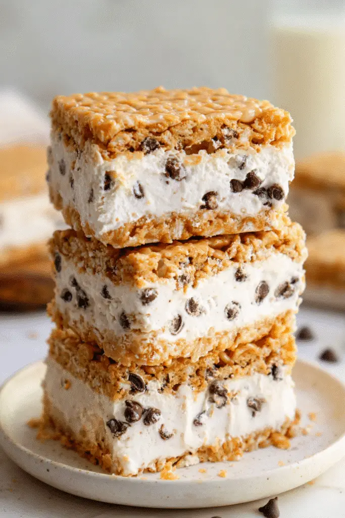 PB Rice Krispie Ice Cream Sandwiches
