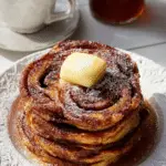 Gingerbread Cinnamon Roll Pancakes