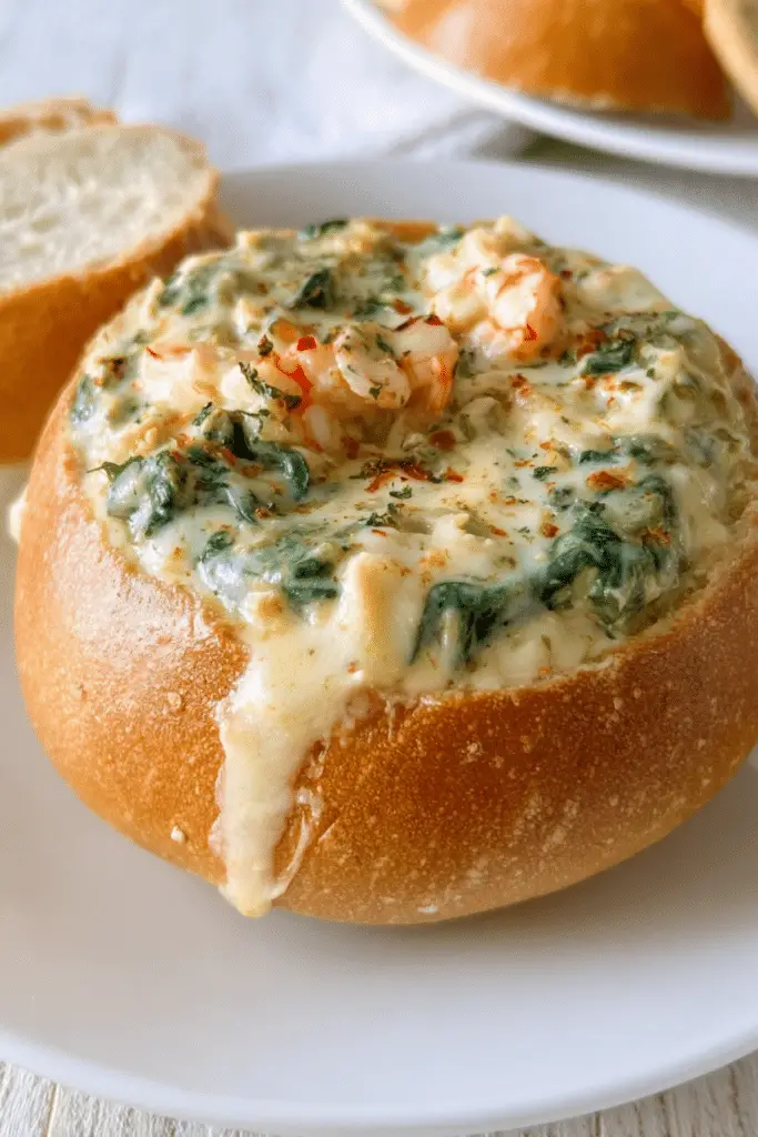 Crawfish & Spinach Bread Boat