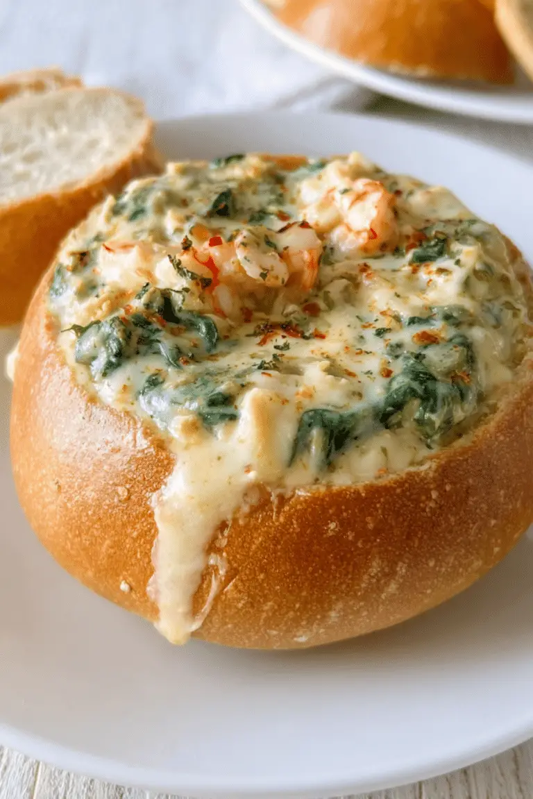Crawfish & Spinach Bread Boat