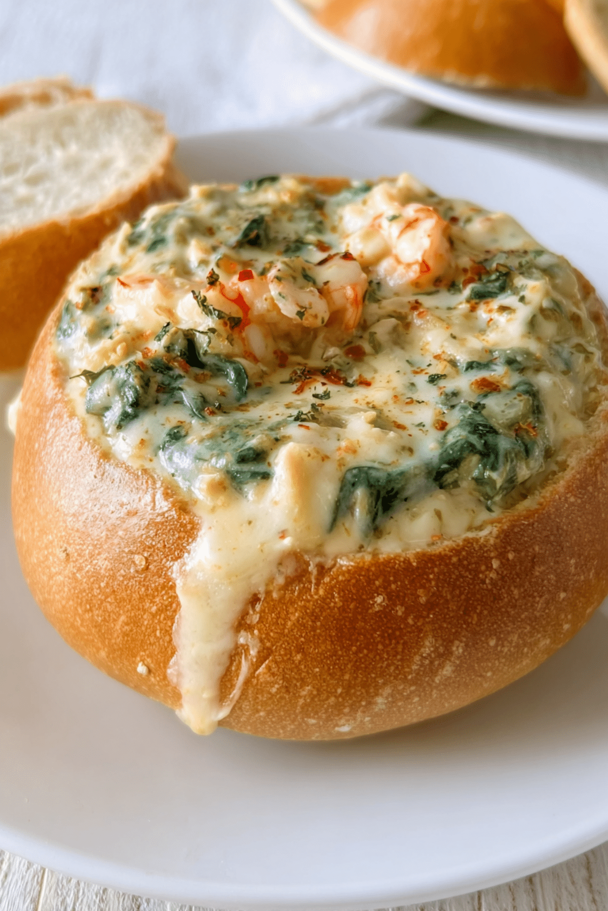 Crawfish & Spinach Bread Boat
