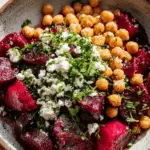 Chickpea, Beet & Feta Salad with Lemon-Garlic Vinaigrette