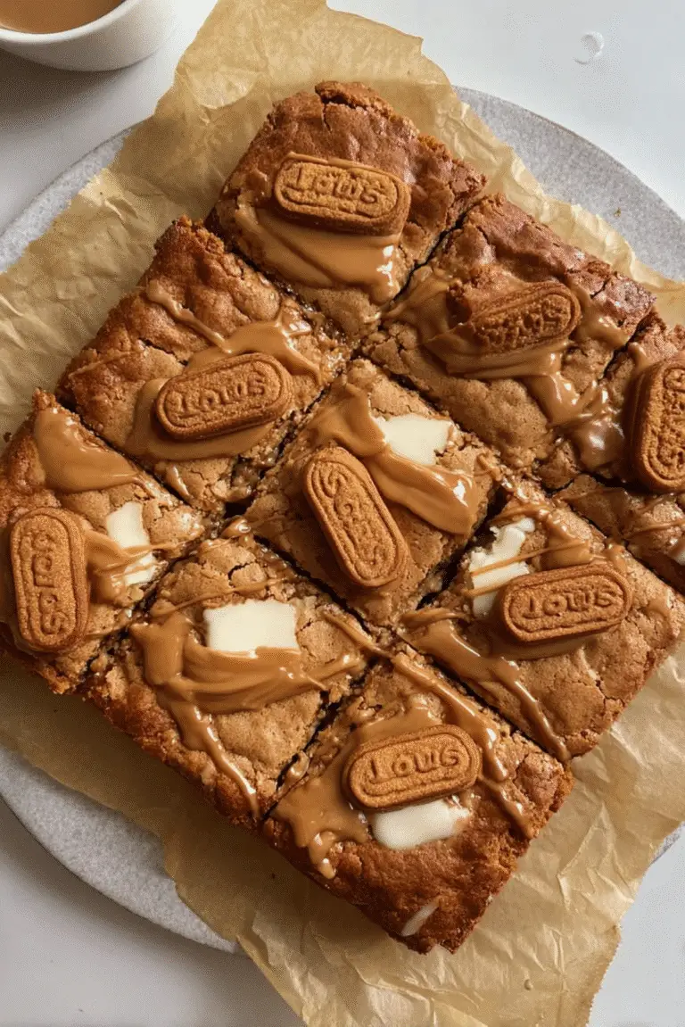 White Chocolate Biscoff Blondies