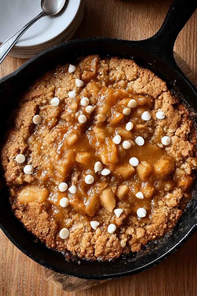 Apple Pie Brown Butter Oatmeal Cookie Skillet
