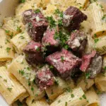 Garlic Parmesan Steak Pasta