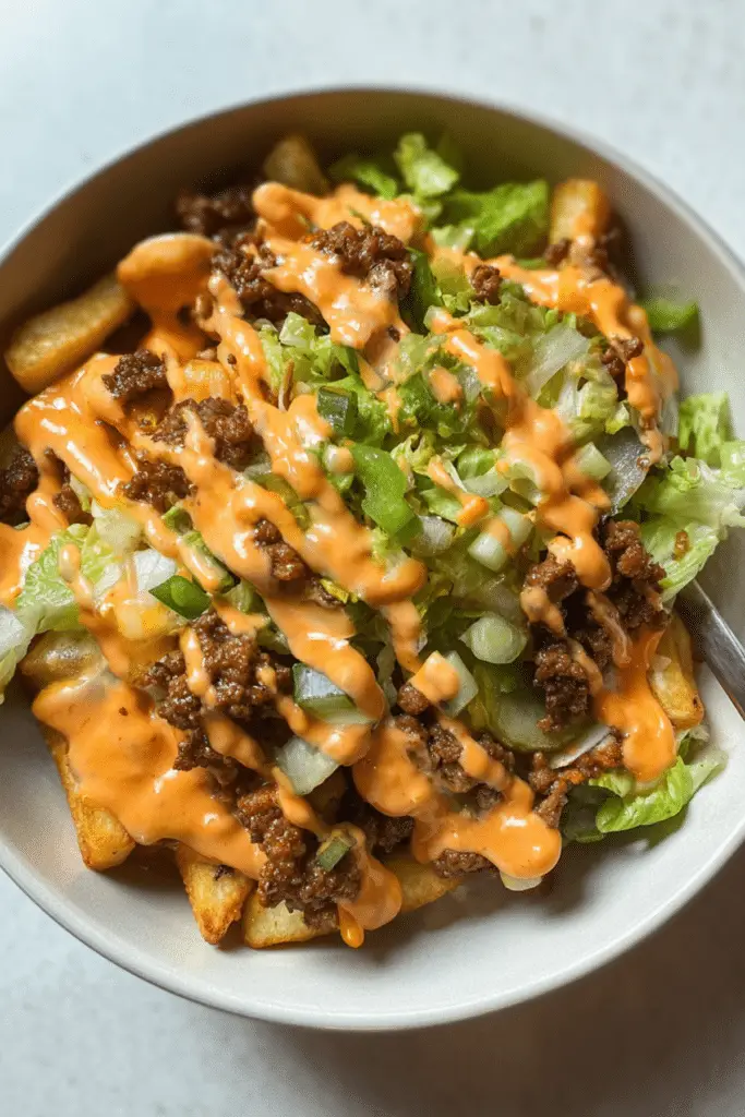 Homemade Big Mac Fries Bowl