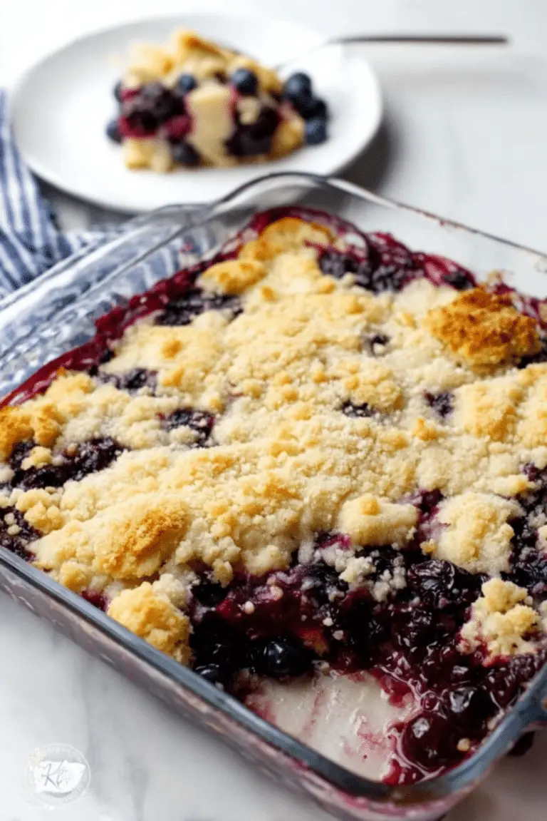 Blueberry Cream Cheese Crumble Dump Cake
