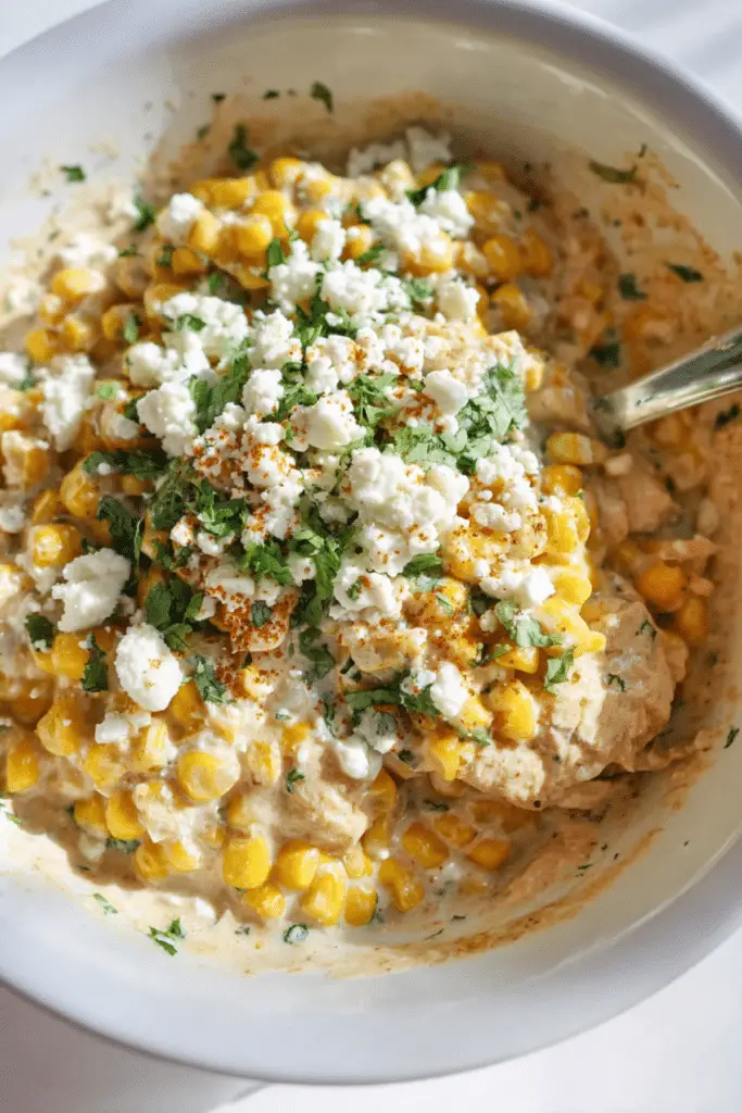 Crockpot Mexican Street Corn Chicken
