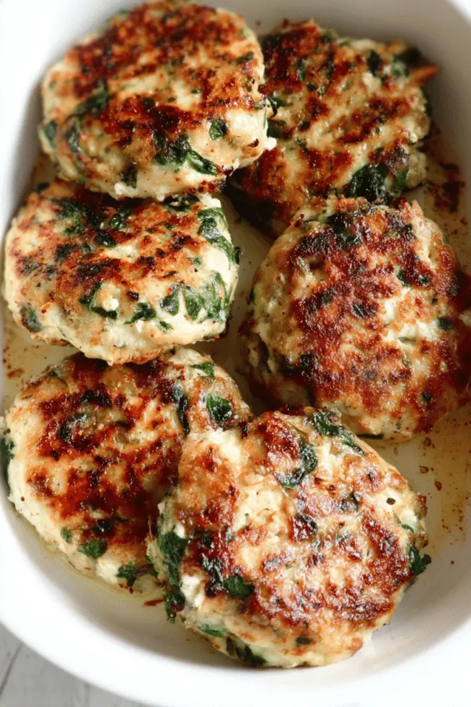 Spinach & Feta Chicken Burgers